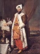 Aved, Jacques-Andre-Joseph Portrait of the Pasha Mehmed Said,Bey of Rovurelia,Ambassador of Sultan Mahmud i at Versailles china oil painting artist
